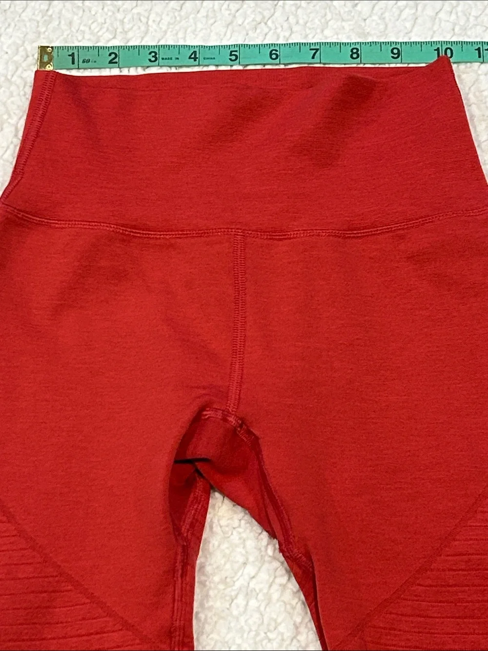Alphalete Leggings size Small Red Orange Ribbed Detail